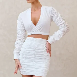 Break Of Day | minifalda Fruncida Blanca