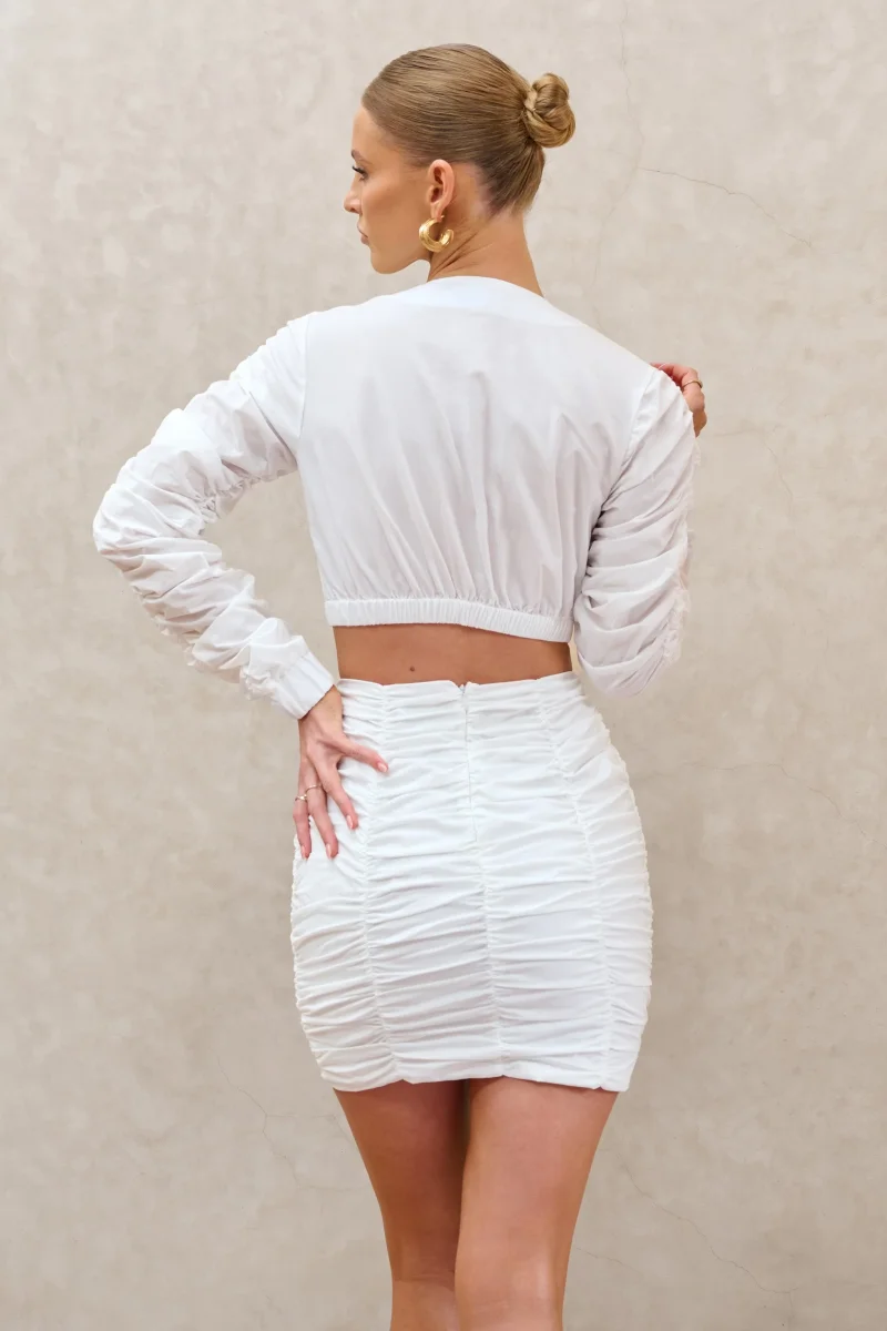 Break Of Day | minifalda Fruncida Blanca - Imagen 4
