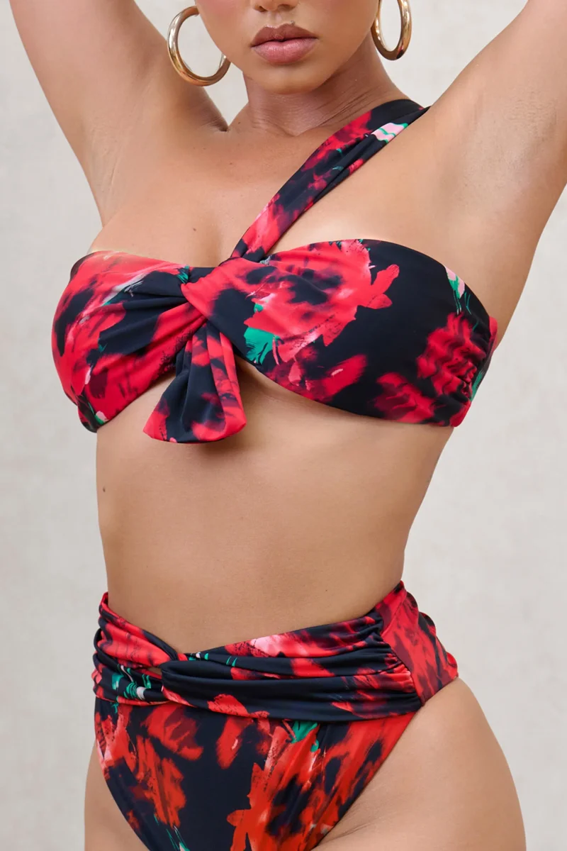 Bowline | Top de Bikini Asimétrico con Nudo y Estampado - Imagen 5