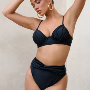 High Tide | Bikini de Cintura Alta con nudo en Color Negro