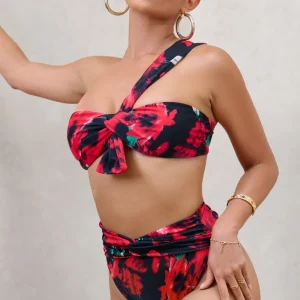 High Tide | Braguitas de Bikini de Talle Alto con Nudo Frontal y Estampado
