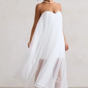 Dreamland | Vestido corto blanco con tul y escote corazón