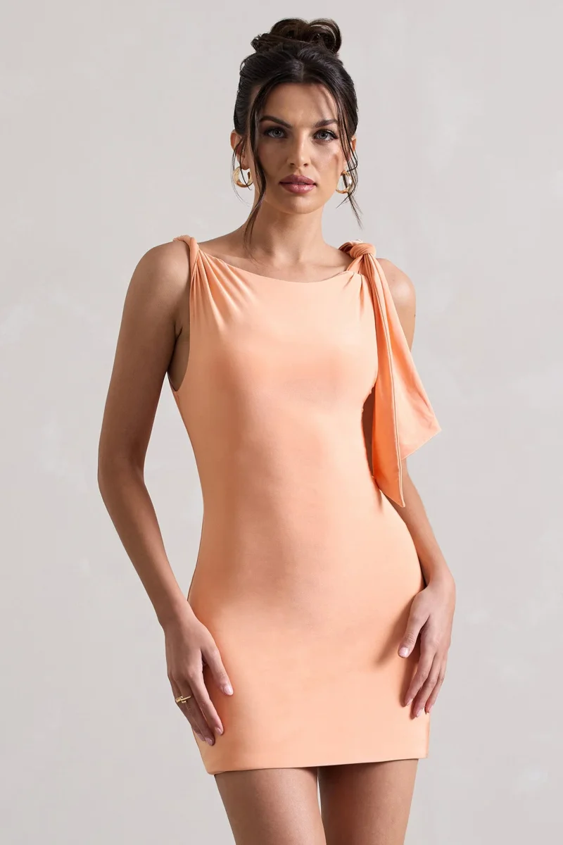 Cassie | Vestido Corto Coral con Nudo - Imagen 6