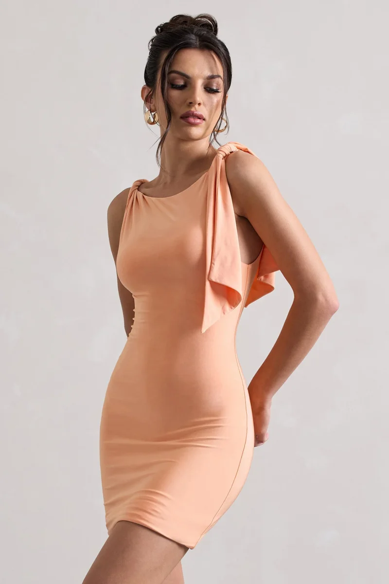 Cassie | Vestido Corto Coral con Nudo - Imagen 5