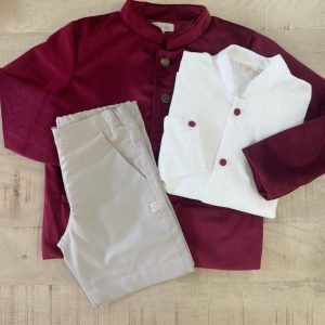 Chaqueta terciopelo granate forro liso