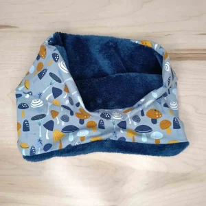 Cuello polar artesano con estampado de setas