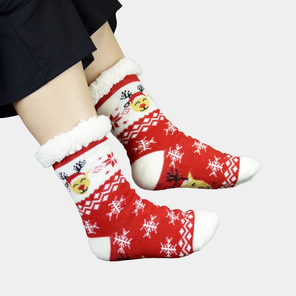Calcetines de Navidad de Andar por Casa Reno con Gorro - Imagen 3
