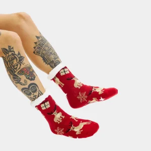 Calcetines de Navidad de andar por casa Renos y Regalos