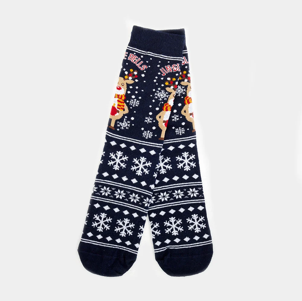 Calcetines de Navidad Unisex con Reno y Nieve - Imagen 2