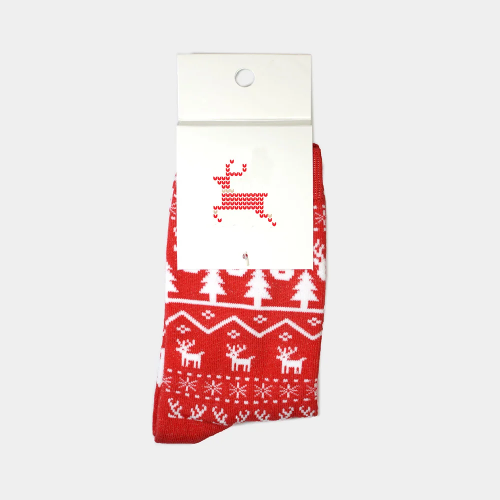 Calcetines de Navidad Unisex Renos Rojo - Imagen 2