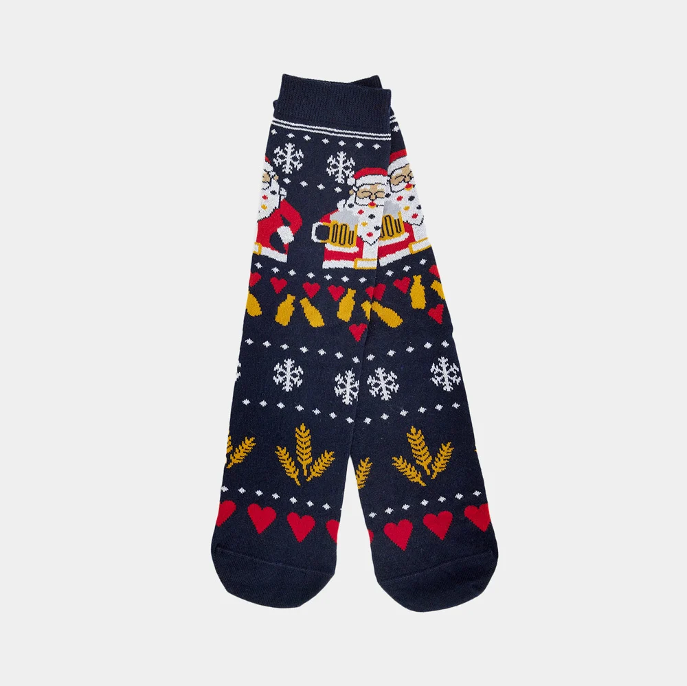 Calcetines de Navidad Unisex Santa con Cerveza - Imagen 2