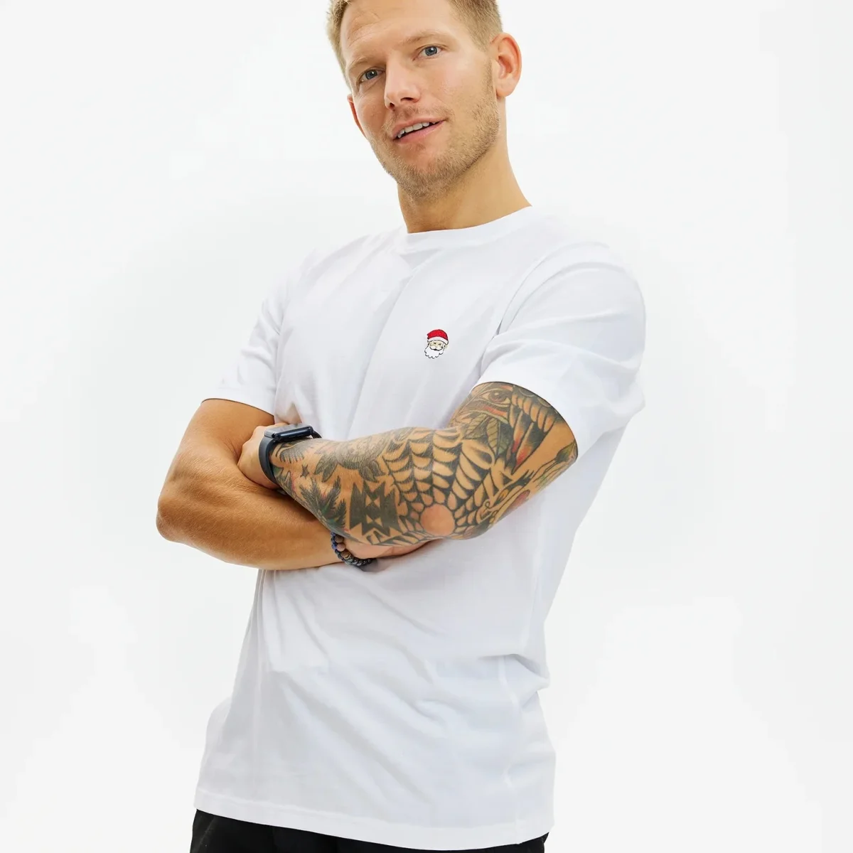 Camiseta de Navidad para Hombre y Mujer Blanca Santa Algodón Orgánico - Imagen 3