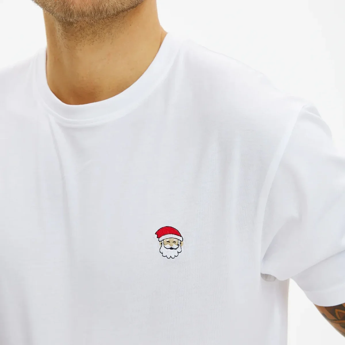 Camiseta de Navidad para Hombre y Mujer Blanca Santa Algodón Orgánico - Imagen 4