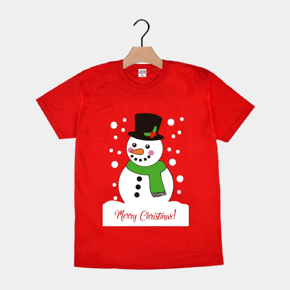 Camiseta de Navidad para Familia Roja con Muñeco de Nieve - Imagen 2