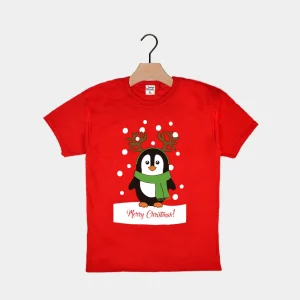 Camiseta de Navidad Roja con Pingüino - Diseño 2023