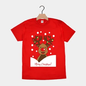 Camiseta de Navidad Roja Reno Rudolph - Diseño 2023