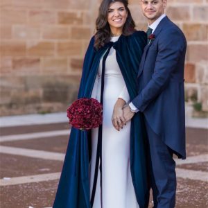 Capa Novia Terciopelo Azul