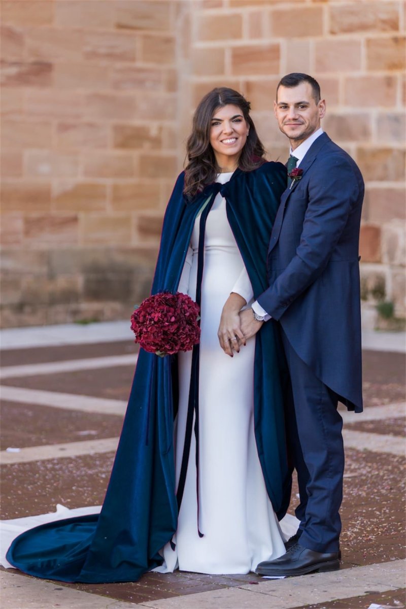 Capa Novia Terciopelo Azul - Imagen 2
