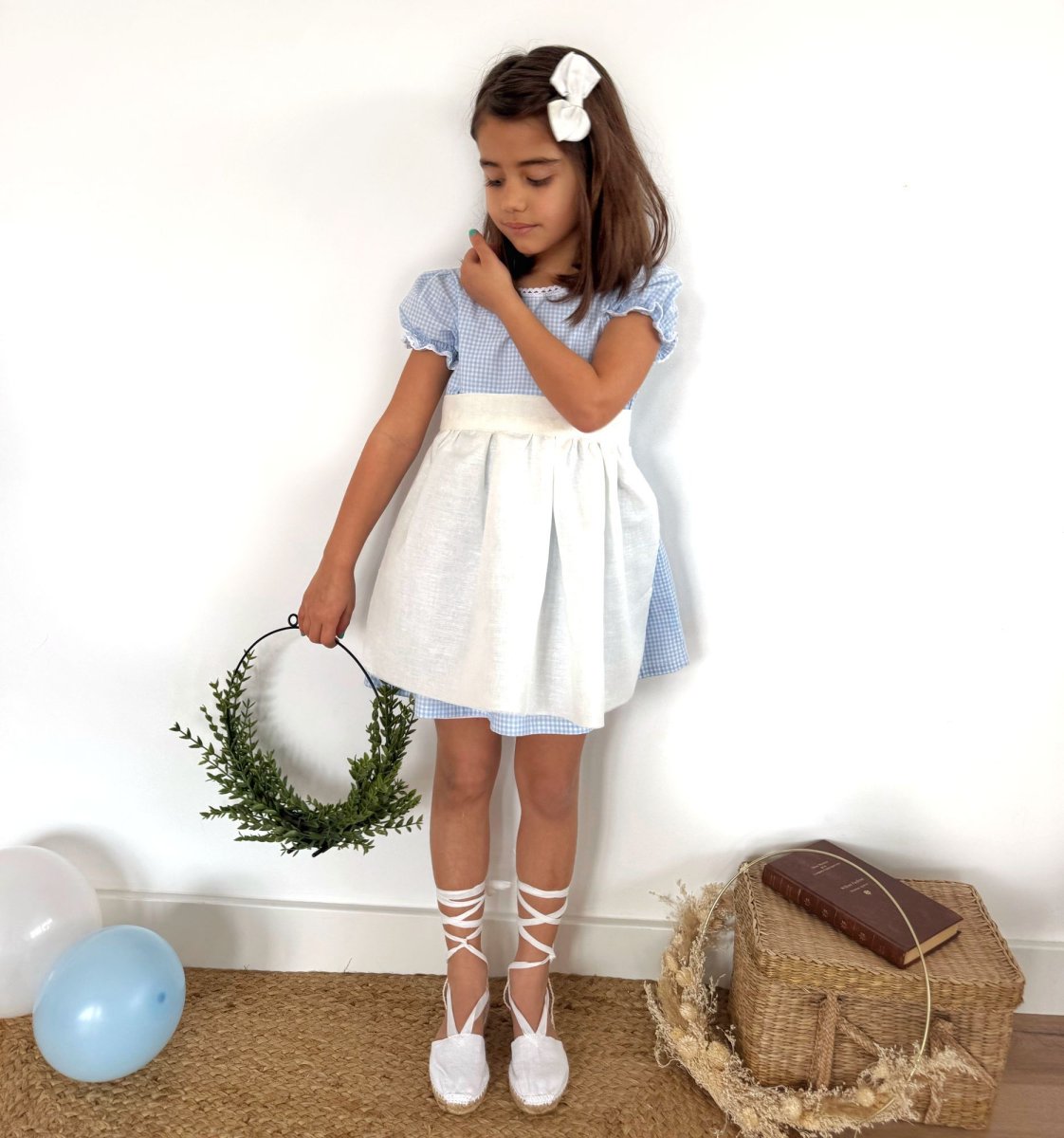 Vestido Niña Vichy celeste - Imagen 4