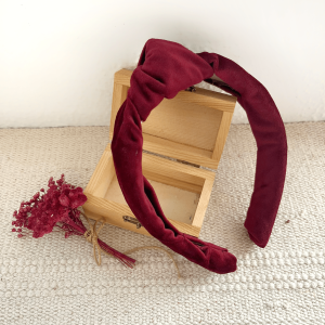 Diadema nudo terciopelo granate