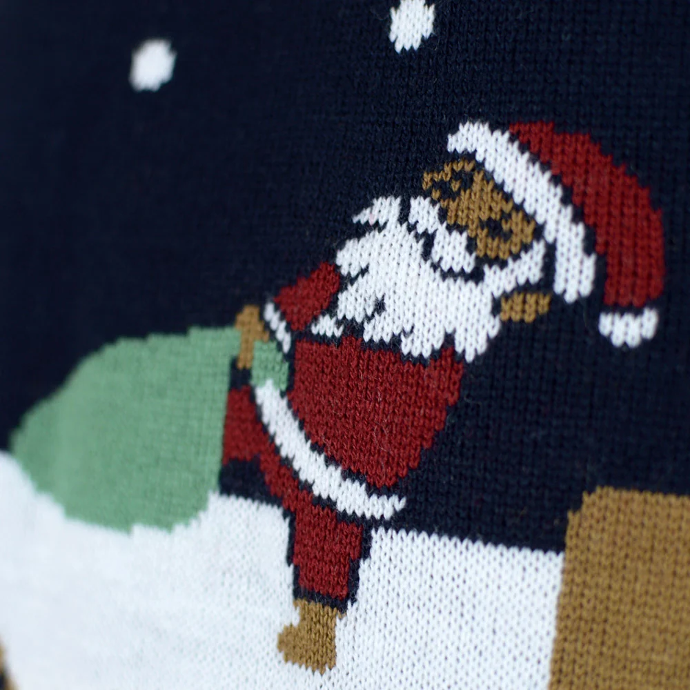 Jersey de Navidad con Luces LED para Hombre Azul Merry Christmas - Imagen 5