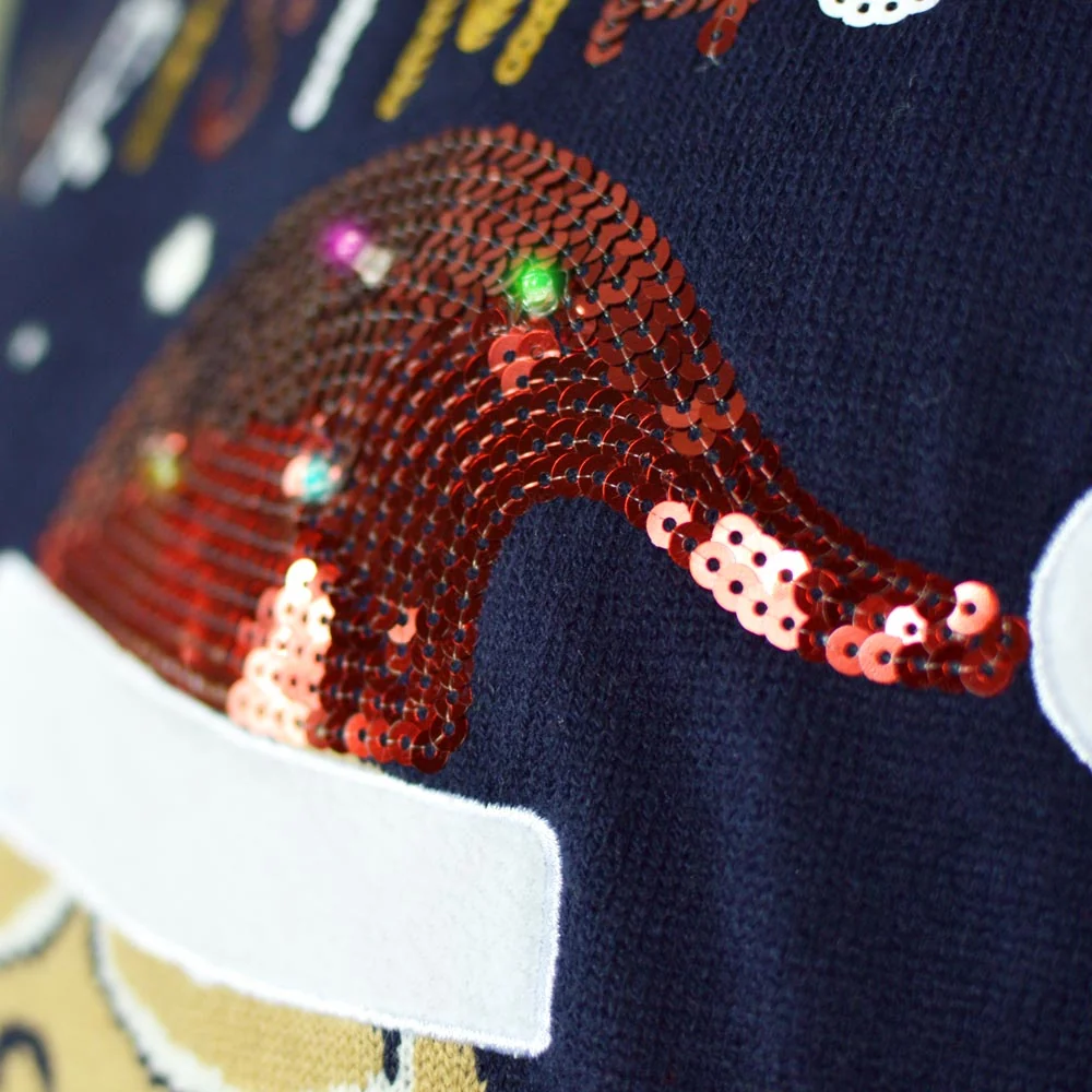 Jersey de Navidad con Luces LED para Hombre Azul Ginger Cookie - Imagen 5