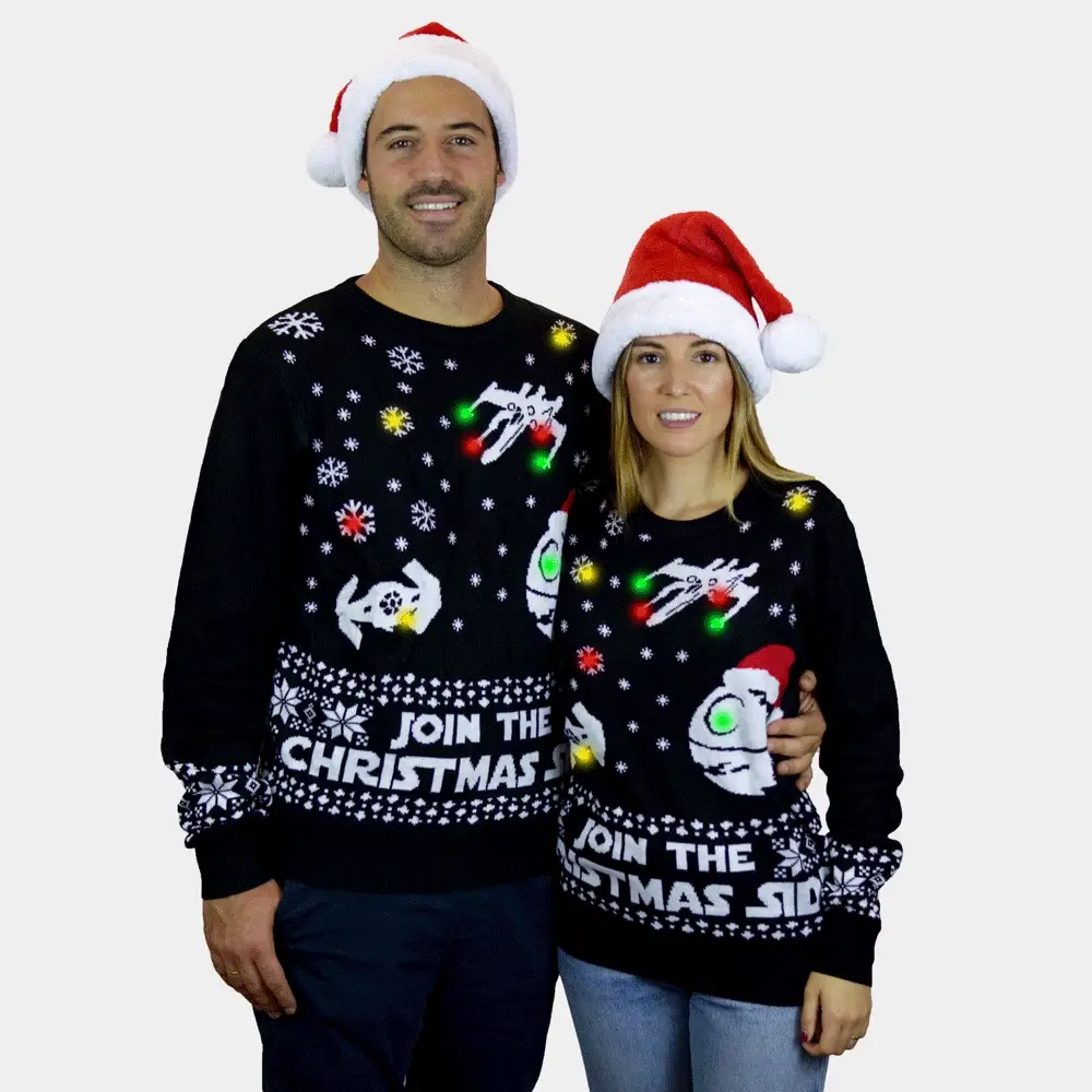 Jersey de Navidad con Luces LED para Hombre Join the Christmas Side - Imagen 4