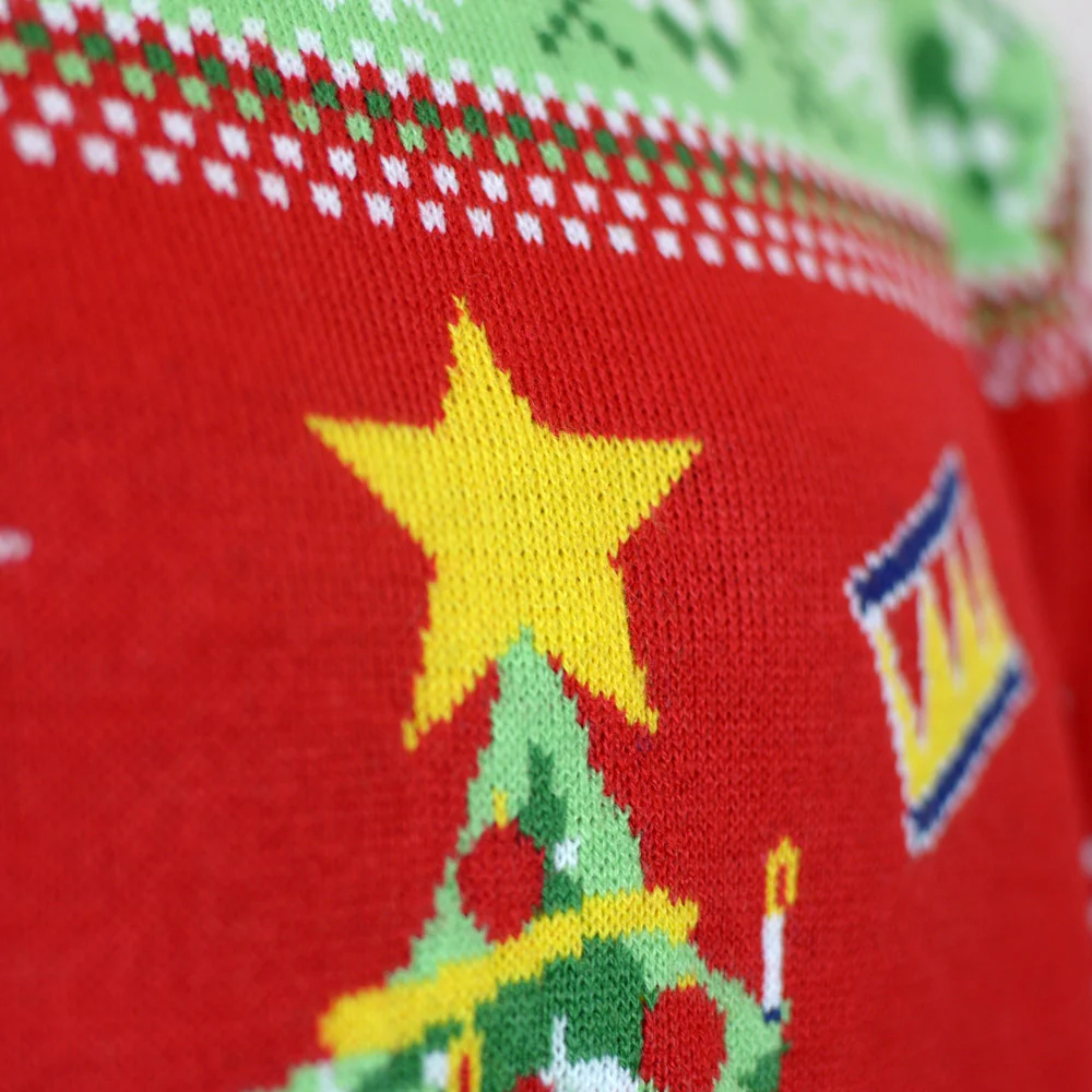 Jersey de Navidad con Luces LED para Niña y Niño Rojo Árbol Navidad - Imagen 6