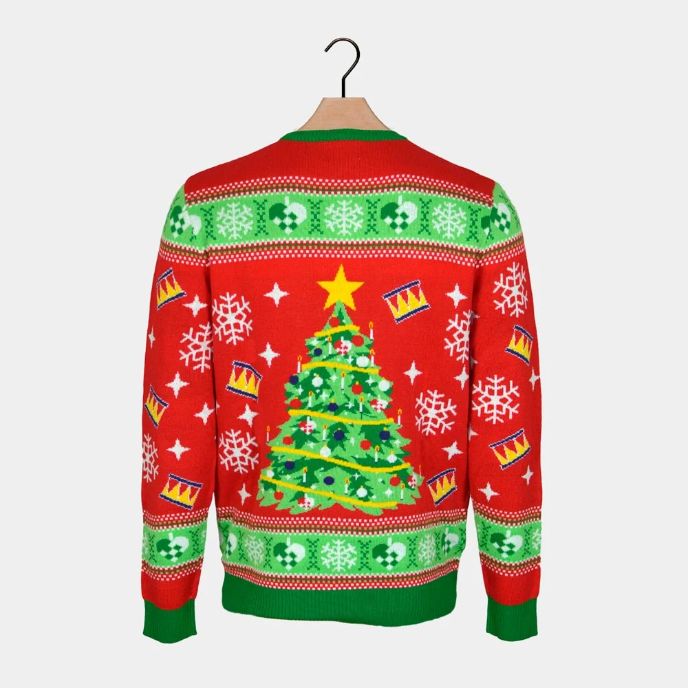 Jersey de Navidad con Luces LED para Niña y Niño Rojo Árbol Navidad - Imagen 9