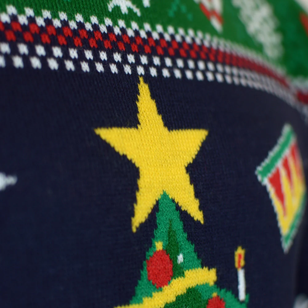 Jersey de Navidad con Luces LED Parejas Azul con Árbol Navidad - Imagen 5