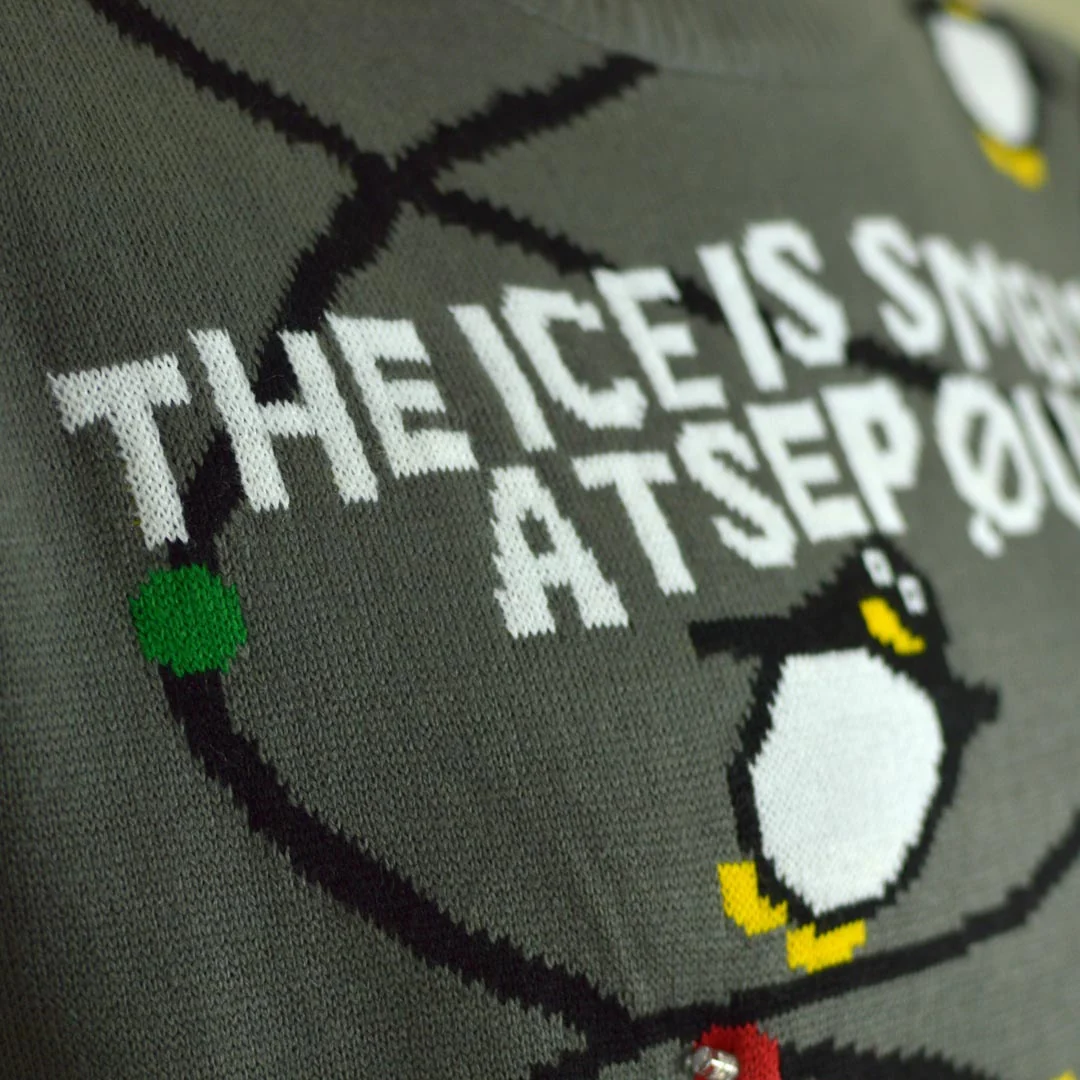 Jersey de Navidad de Luces LED para Familia Gris con Pingüinos - Imagen 7