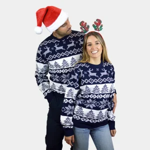 Jersey de Navidad para Familia Azul Polo Norte