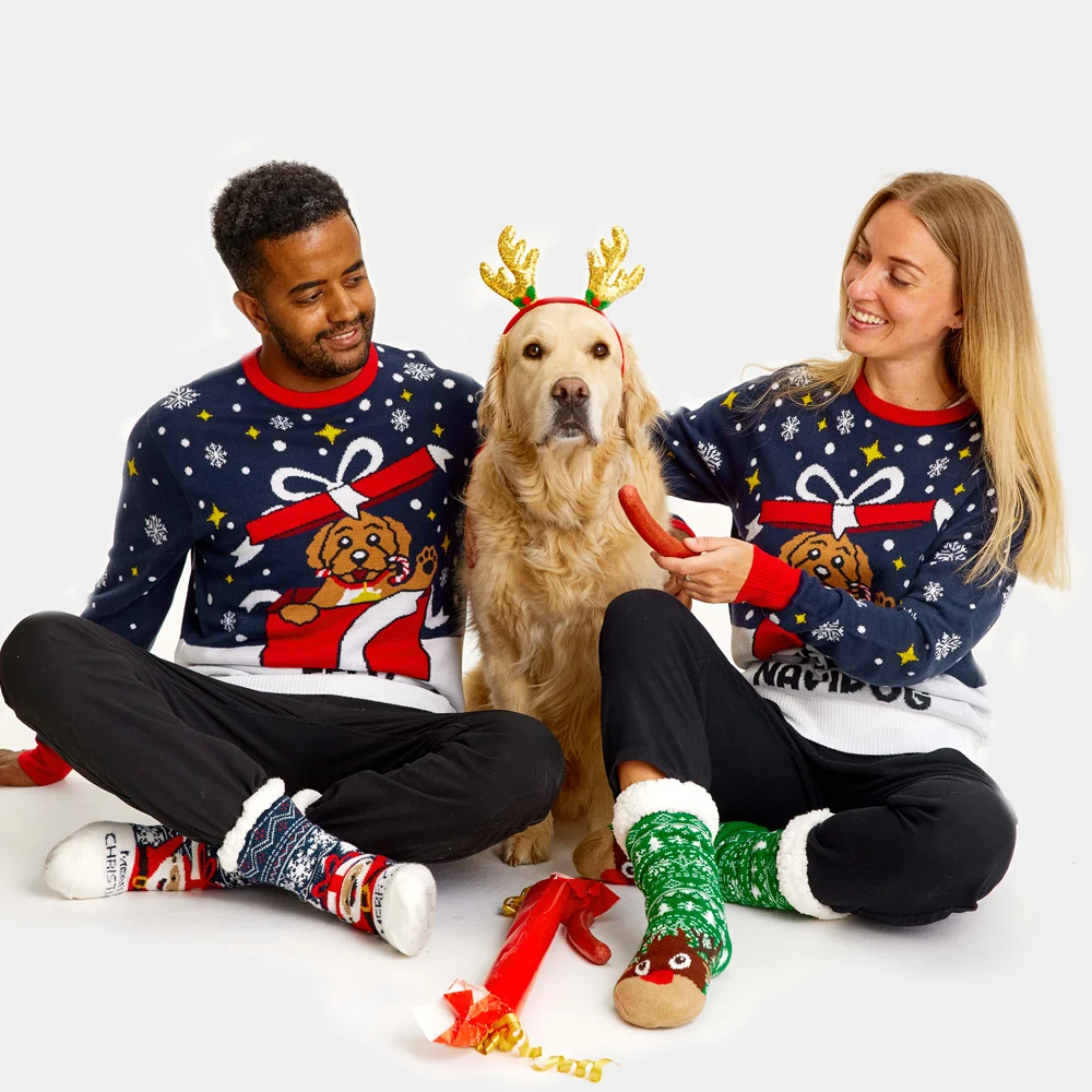 Jersey de Navidad Parejas Feliz Navidog - Imagen 5