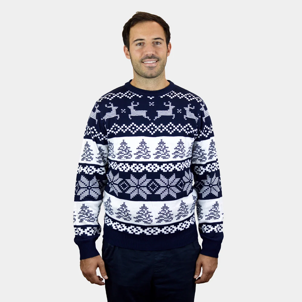 Jersey de Navidad para Hombre Azul Polo Norte - Imagen 2