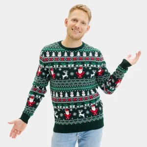Jersey de Navidad para Hombre Green Christmas Algodón Orgánico