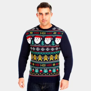 Jersey de Navidad para Hombre Papá Noel Ho Ho Ho!