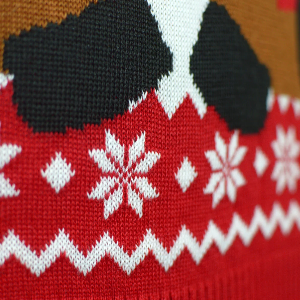 Jersey de Navidad para Hombre Rojo Reno Rudolph Bufanda - Imagen 6