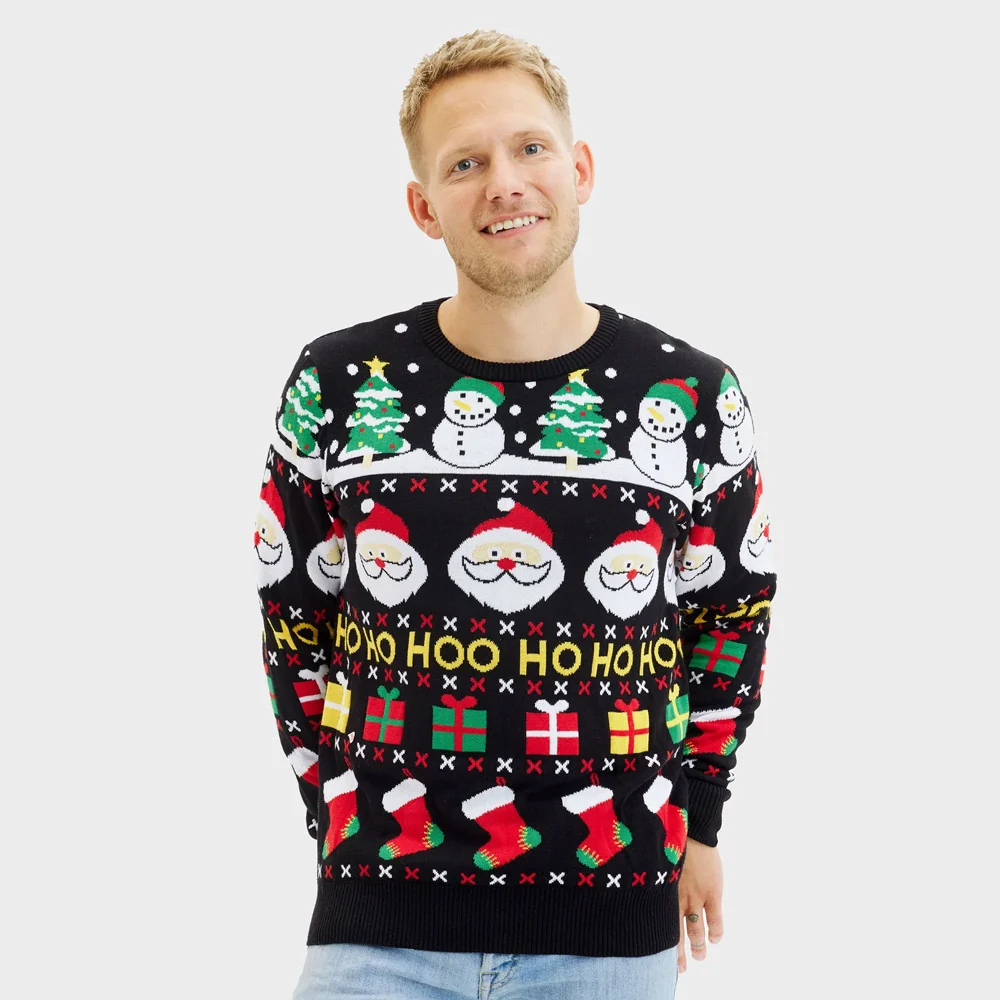 Jersey de Navidad para Hombre Santa, Regalos y Muñecos Algodón Orgánico - Imagen 5