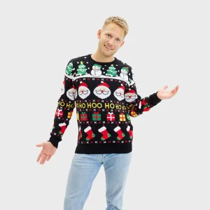 Jersey de Navidad para Hombre Santa, Regalos y Muñecos Algodón Orgánico