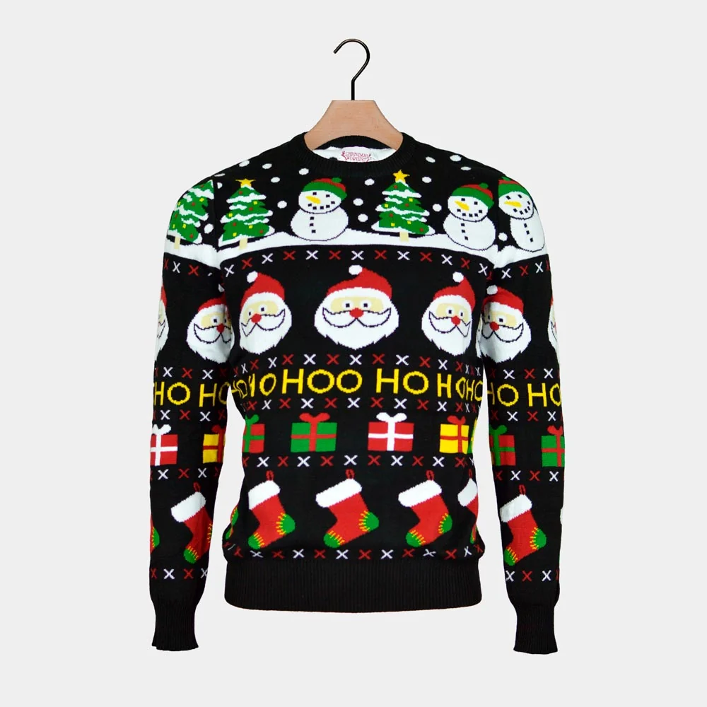 Jersey de Navidad para Hombre Santa, Regalos y Muñecos Algodón Orgánico - Imagen 8