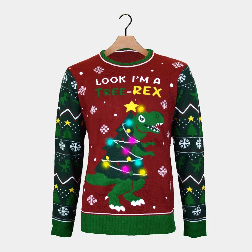 Jersey de Navidad con Luces LED para Familia Christmas Tree-Rex - Imagen 8