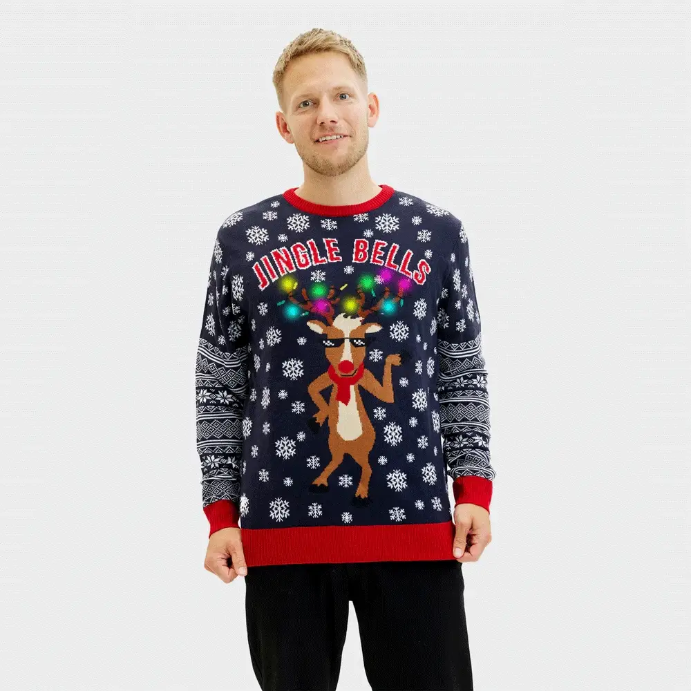 Jersey de Navidad con Luces LED para Hombre Jingle Bells - Imagen 7