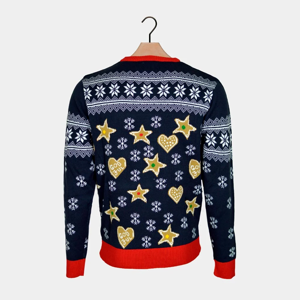 Jersey de Navidad con Luces LED para Hombre Casa Gingerbread - Imagen 9