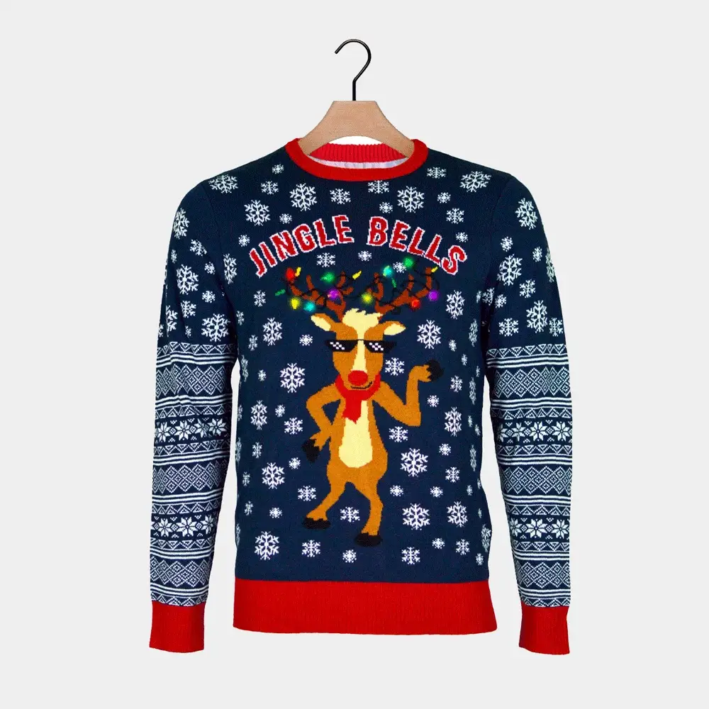 Jersey de Navidad con Luces LED para Hombre Jingle Bells - Imagen 8