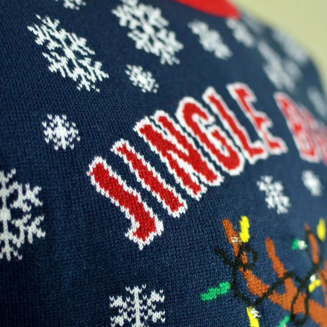 Jersey de Navidad con Luces LED para Hombre Jingle Bells - Imagen 6
