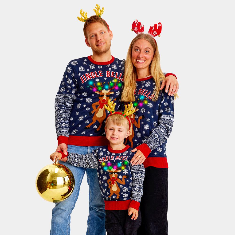 Jersey de Navidad con Luces LED para Niña y Niño Jingle Bells - Imagen 4