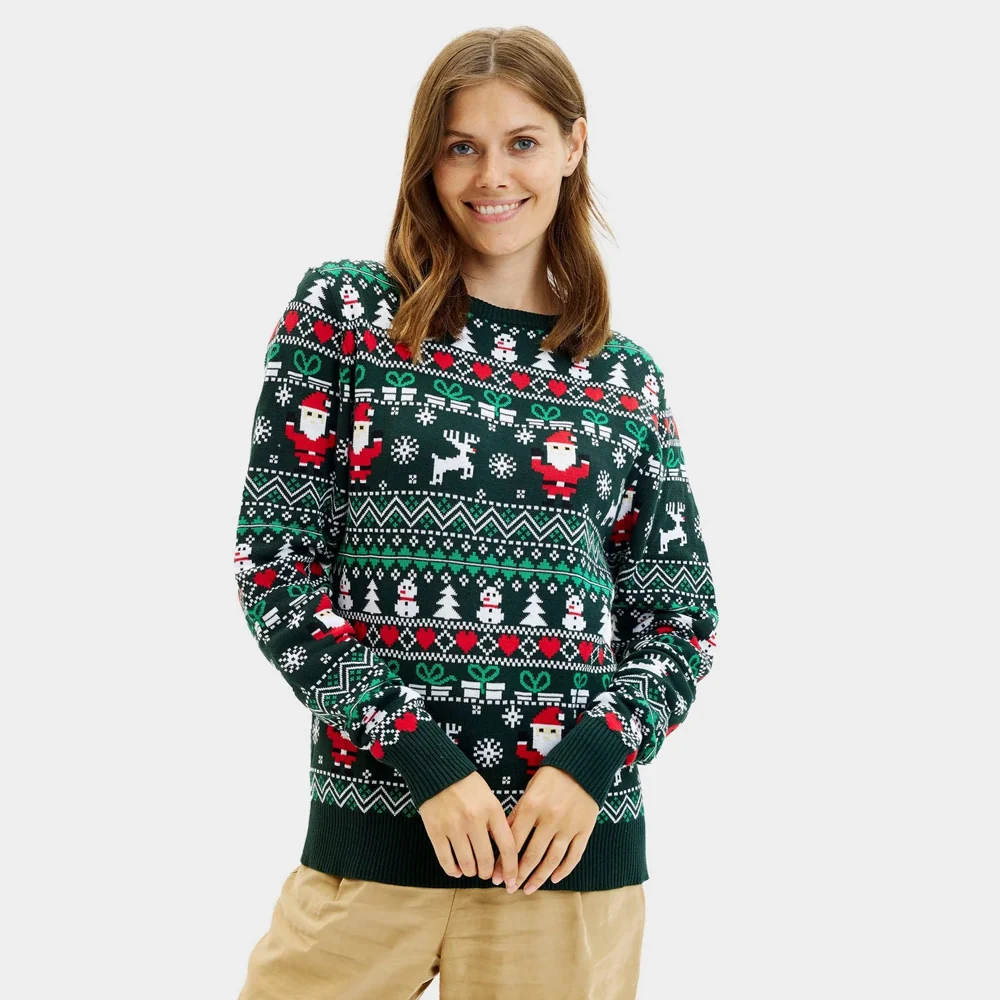 Jersey de Navidad para Mujer Green Christmas Algodón Orgánico - Imagen 2