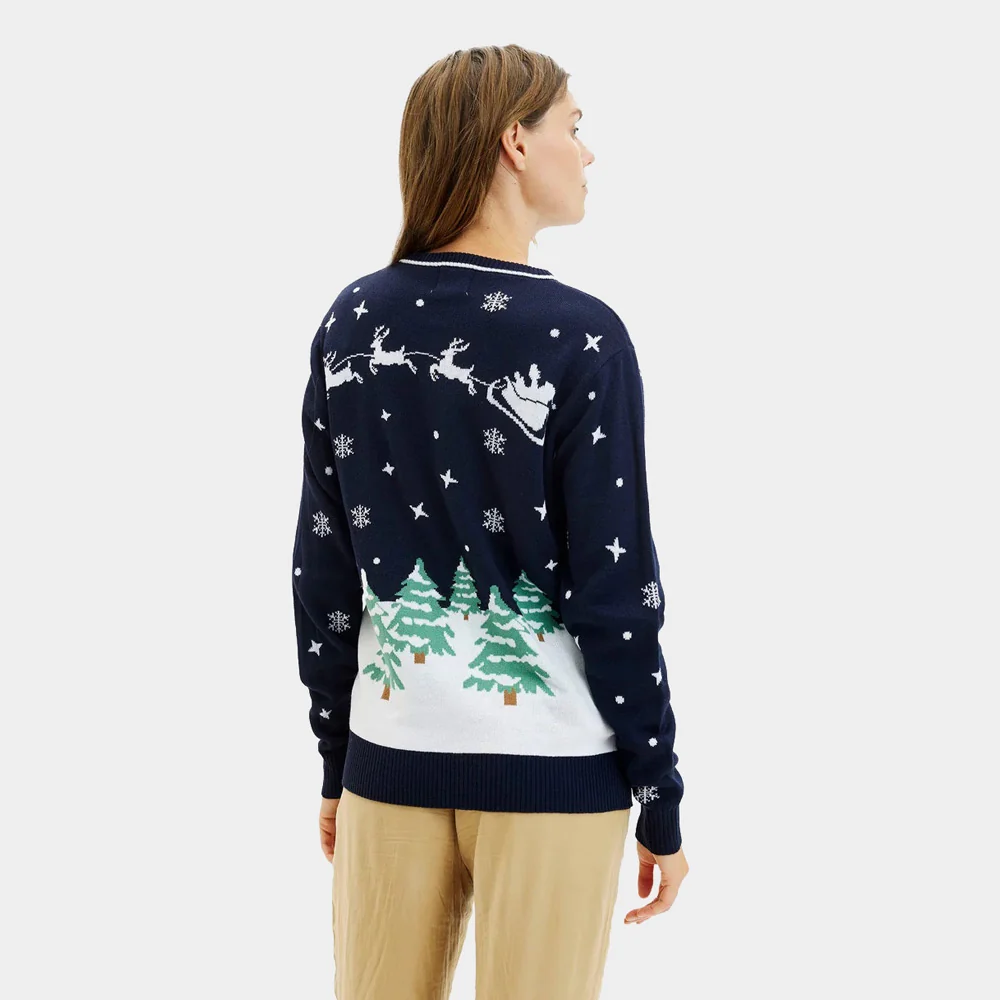 Jersey de Navidad con Luces LED Parejas Azul Merry Christmas - Imagen 4
