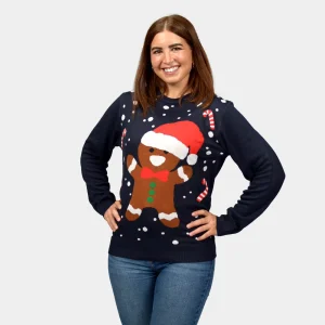 Jersey de Navidad Parejas Azul Gingerbread