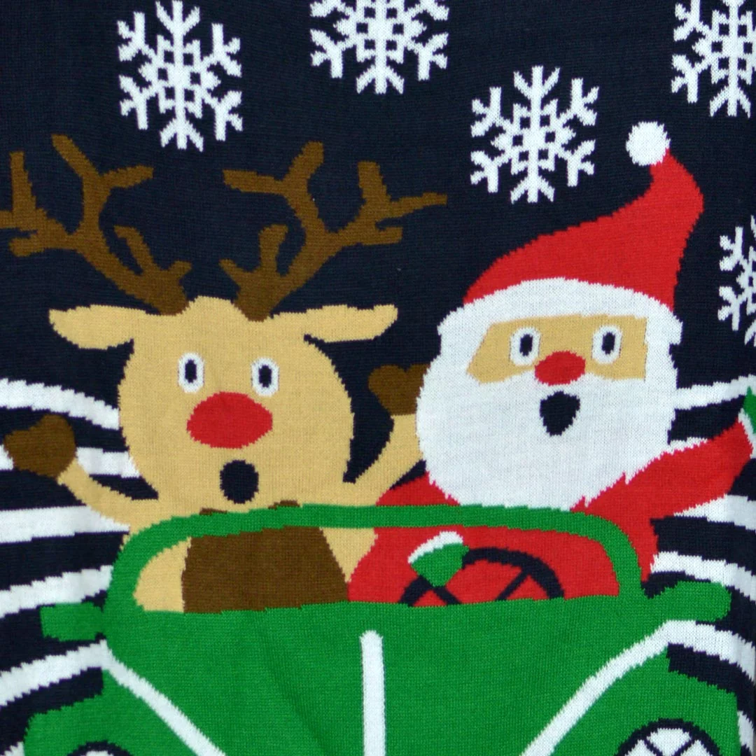 Jersey de Navidad Mujer Reno y Papá Noel conduciendo - Imagen 3